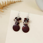 Load image into Gallery viewer, Jules D.Colorful Dangle Earrings Natural Shell Cluster Beads Drop Earrings for Women Dangling (Brown)
