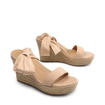 Load image into Gallery viewer, DREAM PAIRS Womens Open Toe Espadrilles Dressy Lace Up Strappy Wedges Sandals SDPW2301W,Nude,8

