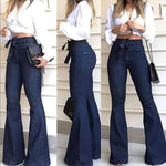 Load image into Gallery viewer, Pantete Womens High Waisted Bell Bottom Jeans Denim High Rise Flare Jean Pants with Belt
