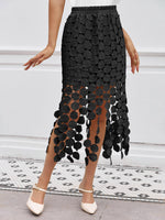 Load image into Gallery viewer, Cicy Bell Womens Hollow Out Maxi Skirts Summer High Waisted Boho Fringe Hem Skirt Beach Vacation Outfits
