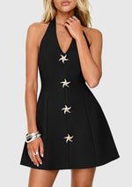 Load image into Gallery viewer, PRETTYGARDEN Summer Cocktail Dresses for Women Short 2026 Spring Halter V Neck Beach Party Backless A Line Mini Dress (Black,Medium)
