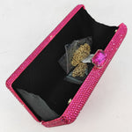 Load image into Gallery viewer, Boutique De FGG Fuchsia Crystal Evening Bags for Women Formal Party Box Clutch Wedding Rhinestone Handbags Bridal Clutch Purse,Mini
