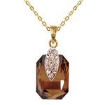 Load image into Gallery viewer, Navachi 18k Gold Plated Square Browm Zircon Az6041 Pendant Necklace 16"+2"
