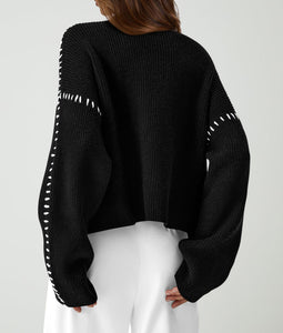 PRETTYGARDEN Women's Chunky Knit Winter Sweaters Casual Long Sleeve Mock Neck Oversized Loose Pullover Sweater Tops (Black,Medium)