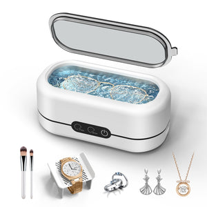 BYASKZIV Ultrasonic Jewelry Cleaner, 48KHz Ultrasonic Cleaner Machine for Jewelry, Eyeglasses, Rings, Watch Strap, Dentures- Dual Cleaning Modes, 304 Stainless Steel Tank