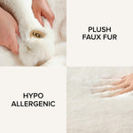Load image into Gallery viewer, UGG Euphoria Plush Faux Fur Throw Blanket Medium Weight Reversible Luxury Soft Throw for Couch Bed or Chair Hypoallergenic Machine Washable Home Decor Fluffy Blanket, 50-inch x 70-inch, White Snow

