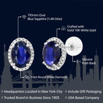 Load image into Gallery viewer, Gem Stone King 10K White Gold 7X5MM Oval Gemstone Birthstone and White Diamond Halo Earrings | White Gold Earrings for Women
