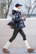 Load image into Gallery viewer, Retro Gong Black Womens Faux Leather Leggings Stretch High Waisted Pleather Pants
