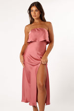 Load image into Gallery viewer, Petal &amp; Pup Women&#39;s Vienna Strapless Midi Dress, Dusty Rose
