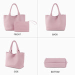 Load image into Gallery viewer, SporGenius Woven Tote Bag for Women, Vegan Leather Handwoven Bags with Small Handmade Purse, Large Travel Braided Top Handle Handbags (Pink)
