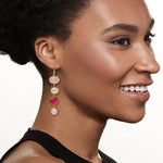 Load image into Gallery viewer, Ross-Simons Multi-Gemstone Drop Earrings in 18kt Gold Over Sterling
