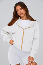 Load image into Gallery viewer, PRETTYGARDEN Hoodies for Women Sweatshirt Zip Up Hoodie Fall Fashion 2025 Trendy Long Sleeve Jackets Winter Clothing Outfits (White,Small)
