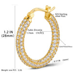 Load image into Gallery viewer, 925 Sterling Silver Post Hoop Earrings for Women Gilrs Green Cubic Zirconia 14K Gold Plated Chunky Gold Hoop Earrings weinuo Jewelry
