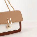 Load image into Gallery viewer, Crossbody Bags Cute Faux Leather Trendy Cross Body Bag for Women Small Color-Block Designer Handbags Ladies Satchel Chain Strap Shoulder Bag Brown Beige
