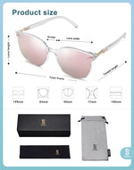 Load image into Gallery viewer, SOJOS Classic Round Sunglasses for Women Men Retro Vintage Shades Large Plastic Frame Sunnies SJ2067 with Crystal Frame/Pink Mirrored Lens
