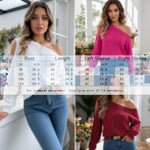 Load image into Gallery viewer, ACWUMU Womens Off Shoulder Crochet Sweater Fall Fashion 2025 Knit Tops Casual Long Sleeve Pullover Sweaters White

