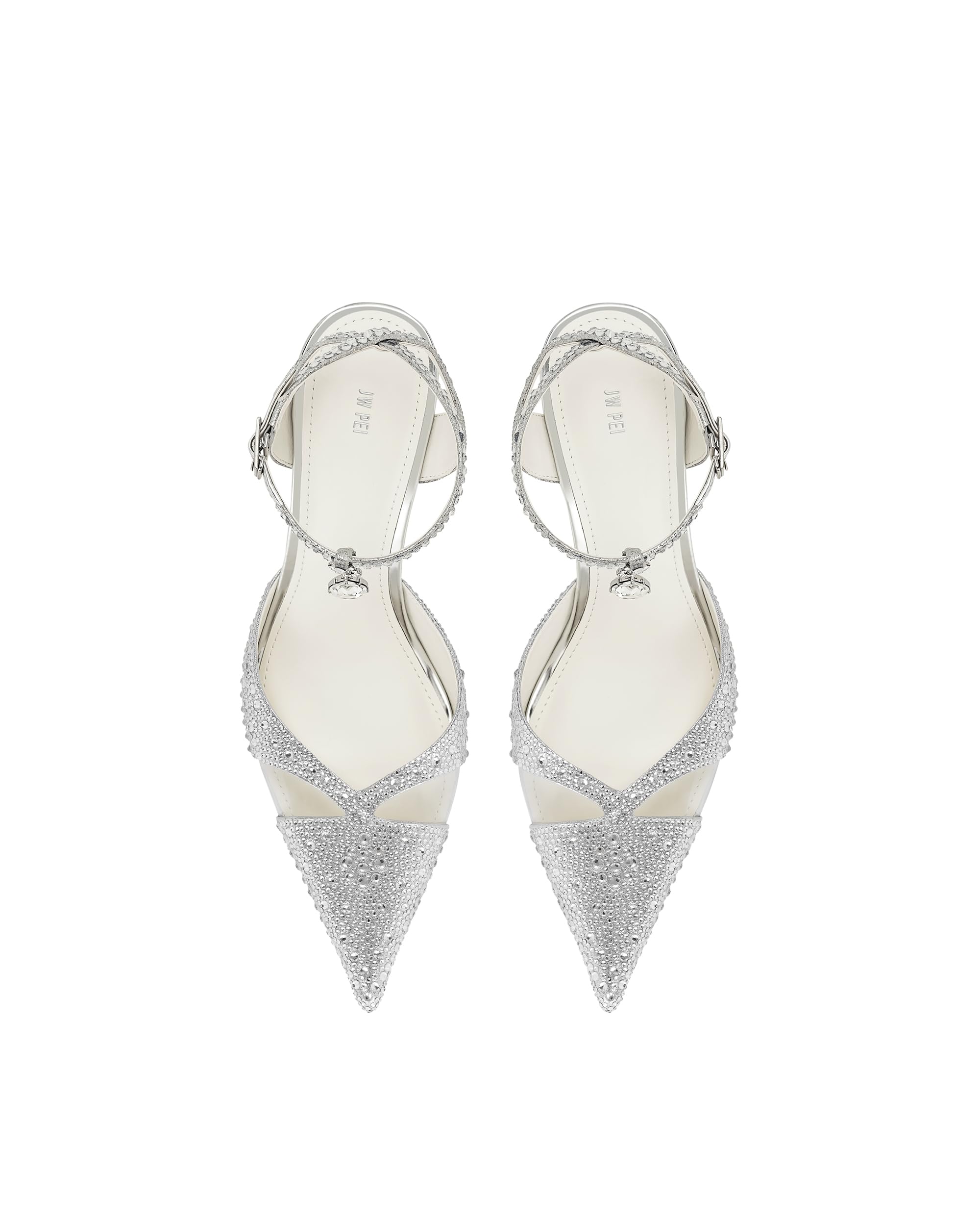 JW PEI Women's Haidi Artificial Crystal Pumps - Silver