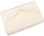 Load image into Gallery viewer, DEXMAY Women Envelope Clutch Faux Saffiano Leather Evening Handbag Foldover Clutch Bag Formal Dressy Purse Ivory
