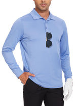 Load image into Gallery viewer, JWM Men&#39;s Long Sleeve Golf Polo Shirts - Athletic Casual Travel Performance Collar Shirts Lightweight Quick Dry UPF50
