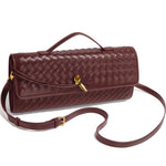 Load image into Gallery viewer, NEWROGENG Woven Clutch Purses for Women, Leather Evening Bag Shoulder Handbag Formal Satchel Crossbody Purse Party Bag, Burgundy Red
