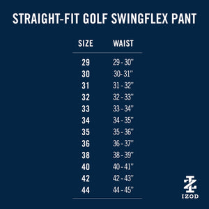 IZOD Men's Golf Swingflex Straight-Fit Flat-Front Pants, peacoat, 36W X 32L