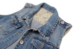 Load image into Gallery viewer, Kedera Womens Denim Jean Vest Classic Junior Button Up Cropped Distressed Sleeveless Jean Jacket
