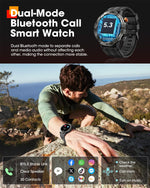 Load image into Gallery viewer, Smart Watches for Men, Bluetooth Call Military Smart Watch, Waterproof Fitness Tracker with Heart Rate/Blood Oxygen/Sleep Monitor/124 Sports Modes, Tactical Watch for Android Phones &amp; iPhone (Black)

