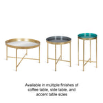 Load image into Gallery viewer, Kate and Laurel Celia Metal Foldable Round Accent Table, 18.25&quot; x 18.25&quot; x 22&quot;, Glass Surface and Gold Frame, Modern Minimalist Design and Detachable Magnetic Tabletop
