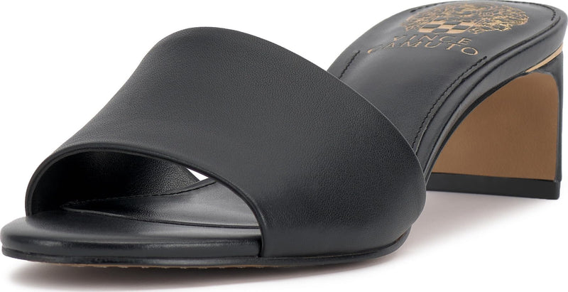 Vince Camuto Womens Linanna Heeled Slide Sandals Black 6 Medium