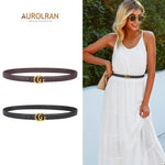 Load image into Gallery viewer, Aurolran Women's Leather Belt with Buckle - Ideal for Dresses, Jeans, and Coats
