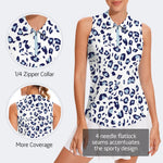 Load image into Gallery viewer, Soneven Women&#39;s Leopard Sleeveless Golf Shirts Tennis Polo Shirt Moisture Wicking Tank Tops Athletic Shirt
