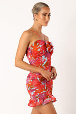 Load image into Gallery viewer, Petal &amp; Pup Zuri Rosette Mini Dress - Pink Azalea M
