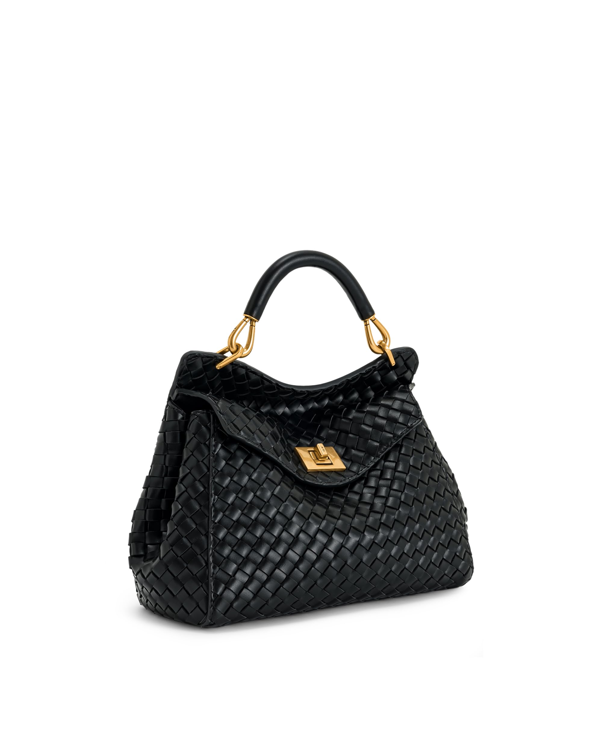 JW PEI Women's Lucia Classic Top Handle Woven Bag - Black