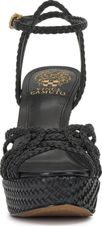 Load image into Gallery viewer, Vince Camuto Women's Samlee Strappy Platform High Heel Sandals, Black, 6.5 Medium
