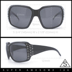 Load image into Gallery viewer, SA106 Polarized Lens Oversize Rhinestone Bling Sparkling Womens Sunglasses All Black
