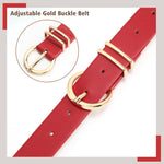 Load image into Gallery viewer, WHIPPY Women Leather Belt Fashion Design belt Gold Buckle Ladies Belt for Jeans Pants Dresses Red S
