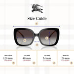 Load image into Gallery viewer, BURBERRY BE4323 38538g 54MM Black/Grey Gradient Square Sunglasses for Women+Bundle with Accessory Eyewear Kit
