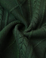 Load image into Gallery viewer, CHICME Women Argyle Cable Cardigan Casual Lightweight Cropped Coat Stand Collar Long Sleeve Metal Button Front Fall Green Jackets-M

