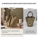 Load image into Gallery viewer, Designer Leather Bucket Bags for Women: Trendy Genuine Leather Tote Purses - Best Luxury Satchel Ladies Top-Handle Handbags for Traver &amp; Work(Grey)
