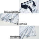Load image into Gallery viewer, Golf Shirts for Men Dry Fit Short Sleeve Print Performance Moisture Wicking Polo Shirt White
