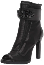 Load image into Gallery viewer, Karl Lagerfeld Paris Women&#39;s Blayze Peep Toe Heeled Fashion Bootie with Stud Embellishments Ankle Boot, Black, 8.5
