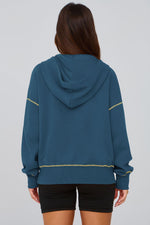 Load image into Gallery viewer, PRETTYGARDEN Women&#39;s Hooded Sweatshirts Long Sleeve Half Zip Cropped Hoodie Pullover Winter Fashion Clothes (Dark Blue,Medium)

