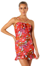 Load image into Gallery viewer, Petal &amp; Pup Zuri Rosette Mini Dress - Pink Azalea M
