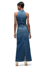 Load image into Gallery viewer, HUDSON Women&#39;s Sleeveless Collared Halter Neck Utility Dress with Pockets, Riches
