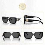 Load image into Gallery viewer, Versace VE4384B GB1/87 54MM Black/Dark Grey Square Sunglasses for Women +BUNDLE with ACCESSORY EYEWEAR KIT
