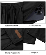 Load image into Gallery viewer, Comdecevis Men&#39;s Casual Cargo Pants Workout Joggers Stretch Sweatpants Hiking Drawstring Tactical Pants with Multi Pockets Black
