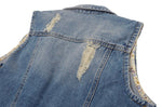 Load image into Gallery viewer, Kedera Womens Denim Jean Vest Classic Junior Button Up Cropped Distressed Sleeveless Jean Jacket
