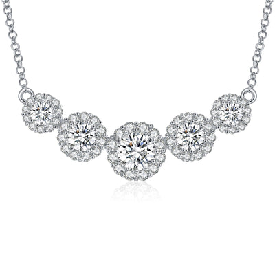 Smile Pendant Necklace for Women Moissanite Lab-Created Gem Jewelry for Women I Love You Wedding Anniversary Birthday Christmas Valentine Engagements Mothers Day for Wife Her Girlfriend Mom Daughter (Smile, 4.6CT)