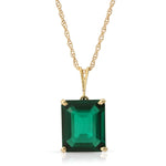 Load image into Gallery viewer, Galaxy Gold GG 14K Solid Yellow Gold Necklace With Octagon Shape 4.5 ctw High Polished Genuine Emerald - Grade AAA (Yellow Gold 16 Inch) LAB GROWN GENUINE REAL EMERALD
