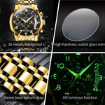 Load image into Gallery viewer, OLEVS Watches for Men,Mens Watches,Mens Gold Watch Big Large Face Black and Gold Waterproof Stainless Steel Dress Chronograph Luxury Water Resistant Fashion Roman Numerals Wrist Watch,Reloj Hombre
